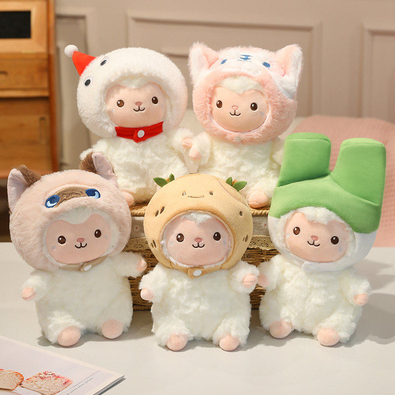 可爱小羊毛绒抱枕卡通动物造型居家装饰公仔儿童陪伴娃娃玩具礼物