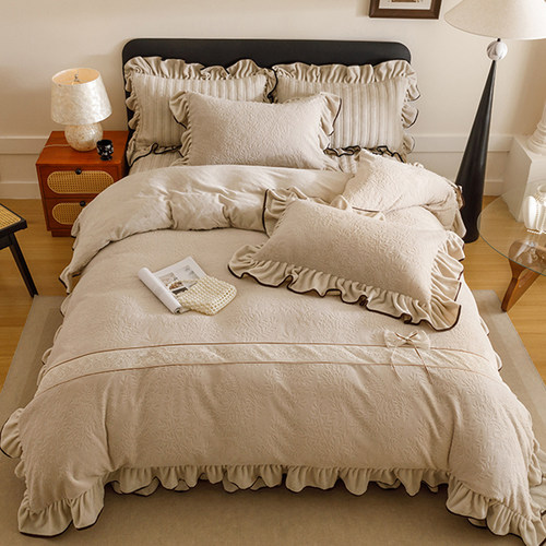 床盖款牛奶绒四件套加厚保暖被套