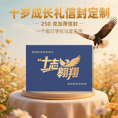 生日礼物送孩子十岁礼10岁成长礼定制名字烫金信封信纸套装手写信