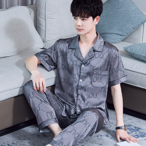 顿尼科男士丝绸舒适睡衣家居服