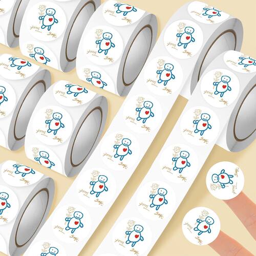 普普小人卷卷贴封口贴贴纸