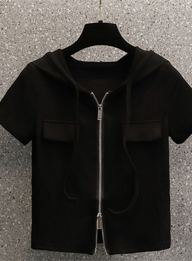 清仓捡漏专柜撤回特大码胖mm300斤上衣女时尚螺纹短袖卫衣外套女