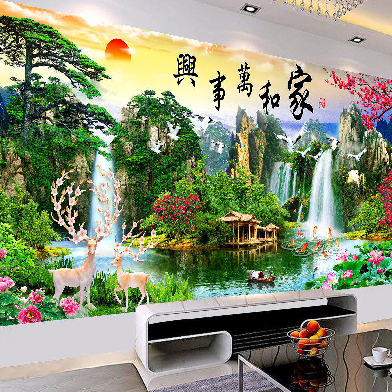 十字绣2026新款钻石画满钻客厅家和万事兴简约现代山水风景钻石绣