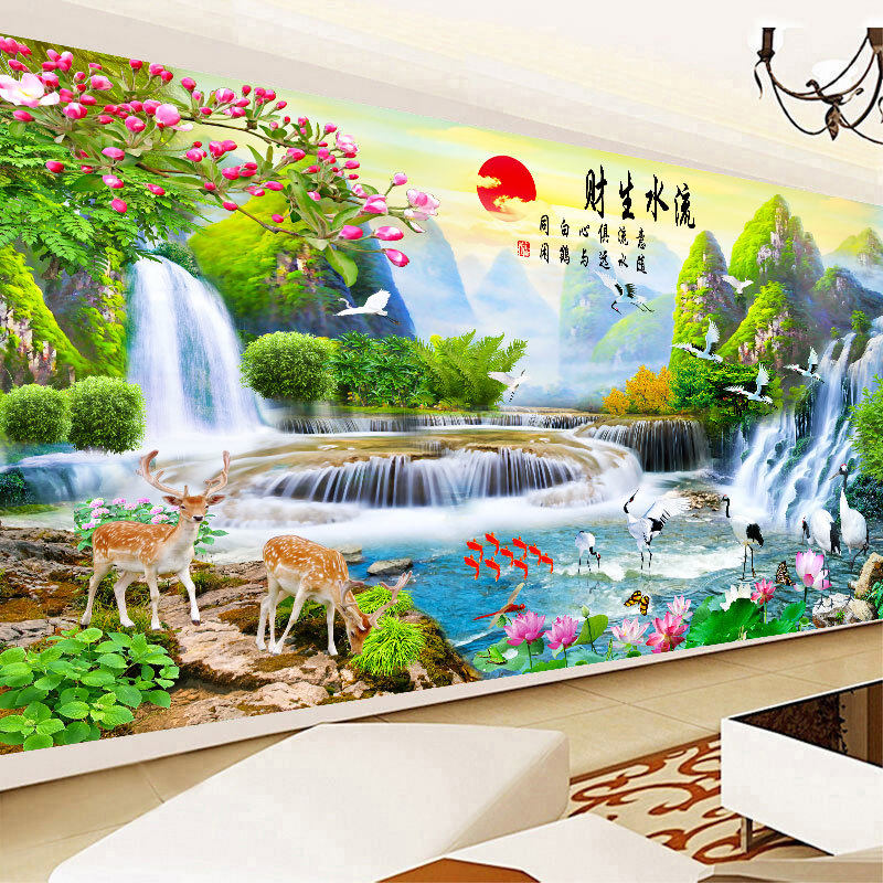 5D钻石画十字绣2026新款客厅山水风景钻石绣满钻粘点贴钻简约现代