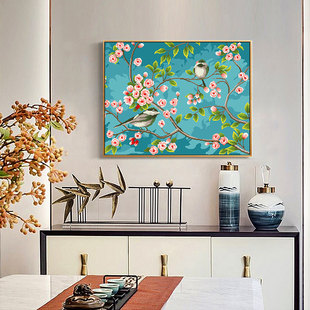 5D钻石画喜上眉梢花鸟图点贴钻十字绣2026新款钻石绣卧室餐厅现代