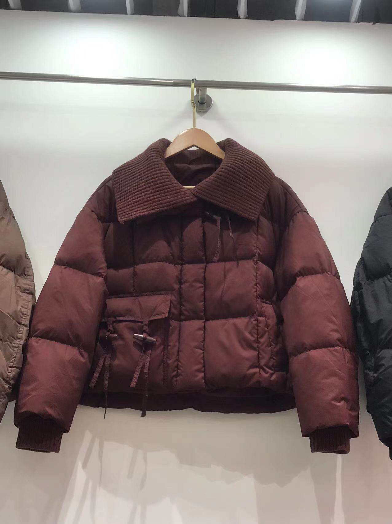 反季清仓亏本潮针织大翻领保暖加羽绒服