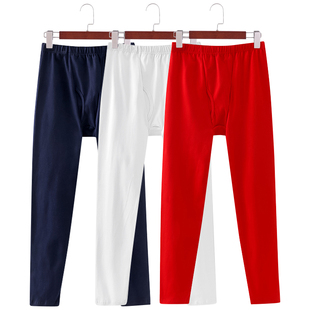 莱卡棉男士秋裤男纯棉高腰薄款保暖裤青年修身打底裤加肥加大线裤