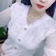 打底衫 高档秋季 洋气百搭显瘦长袖 花边时尚 女蕾丝拼接网纱上衣 新款