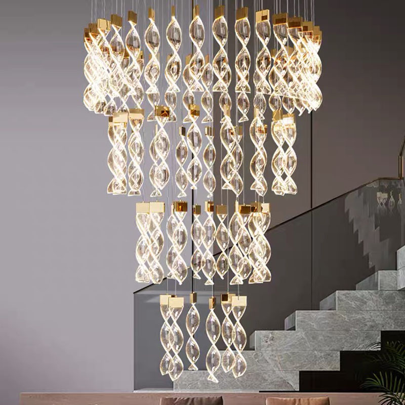 复式楼梯灯长吊灯loft公寓轻奢别墅挑高客厅餐厅灯现代楼梯间吊灯