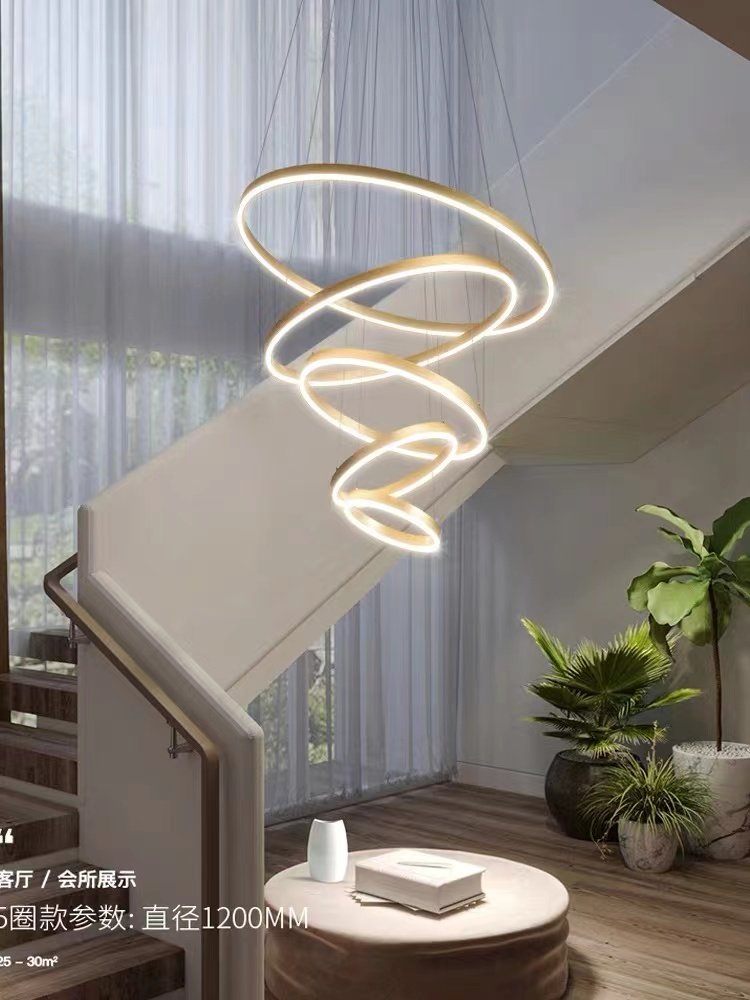 复式大吊灯客厅灯现代简约轻奢别墅楼梯loft创意灯具艺术灯饰网红