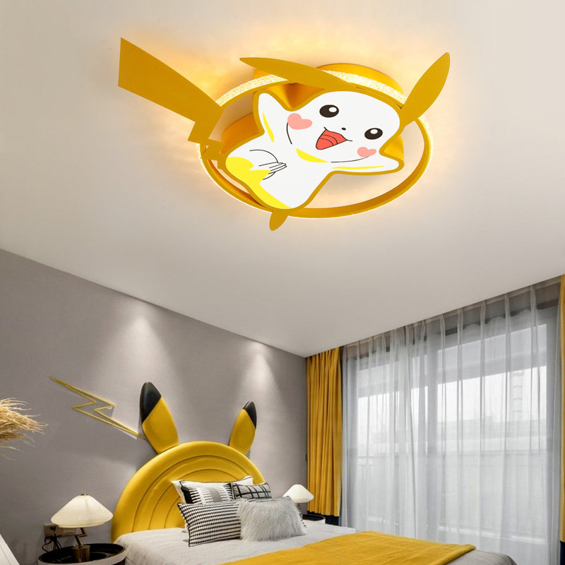 超萌可爱卡通皮卡丘儿童房间卧室吸顶灯男孩女孩创意个性led灯具