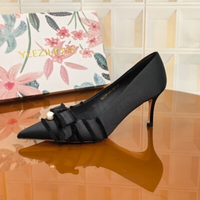 4096/5CM真丝布断码撤柜清仓处理断码撤柜清仓处理尖头细跟高跟鞋