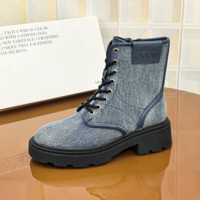 3146/5CM牛仔蓝清仓撤柜断码处理百搭胶粘粗跟短筒厚底圆头低筒