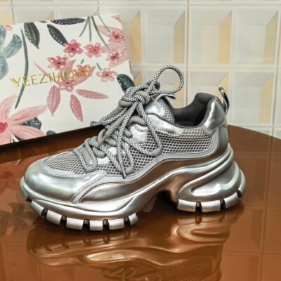 1912/6CM小牛皮断码撤柜清仓处理单鞋百搭浅口老爹鞋运动鞋鞋子女