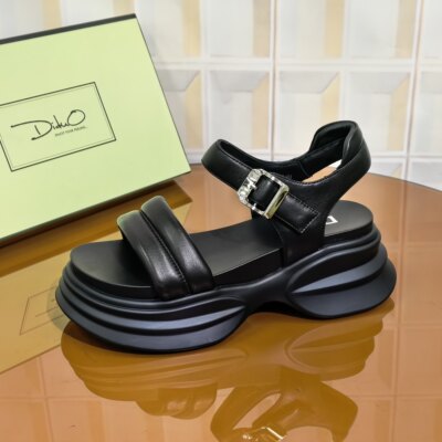 39P7/6CM羊皮清仓撤柜断码处理女夏新款百搭松糕厚底轻便软底运动