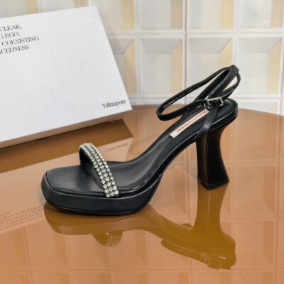 8816/6CM羊皮清仓撤柜断码处理露趾水钻凉鞋单鞋鞋子时装凉鞋胶粘