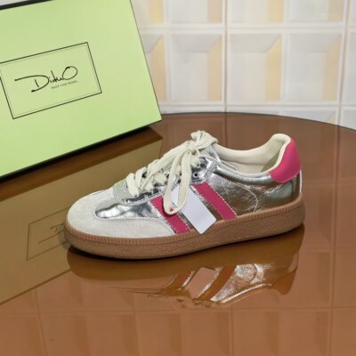 4806/3CM牛皮清仓撤柜断码处理春季新款潮流女士百搭舒适软底德训