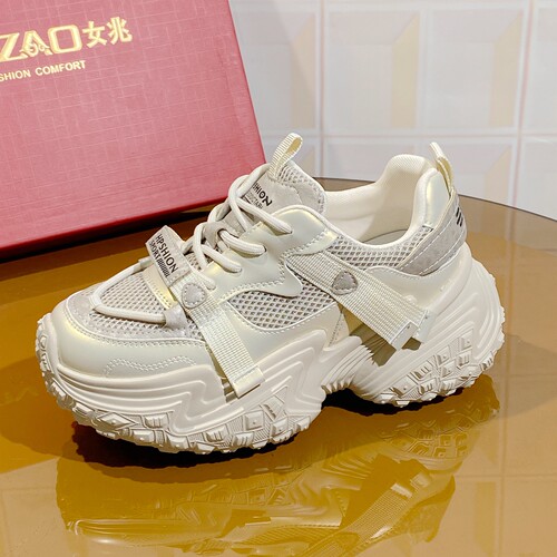1184金色/厚底增高透气休闲女款老爹鞋新款百搭时尚