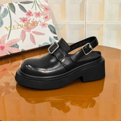 7269/6CM胎牛断码撤柜清仓处理皮凉鞋复古罗马凉鞋英伦风包头时尚