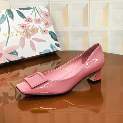 4605/3CM牛漆皮断码撤柜清仓处理夏季薄款简约韩版方头方根高跟鞋