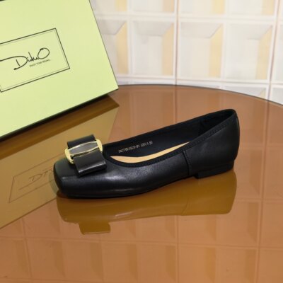 5E25/2CM清仓撤柜断码处理羊皮时尚百搭复古厚底浅口女士单鞋春秋