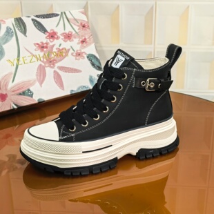 单鞋 6220 5CM牛皮断码 撤柜清仓处理女鞋 休闲百搭真皮厚底 运动时尚