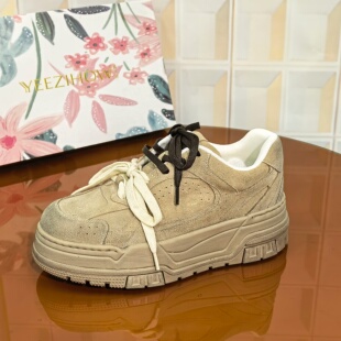 休闲鞋 3289 5CM牛皮清仓撤柜断码 处理布鞋 女系带 子增高夏季