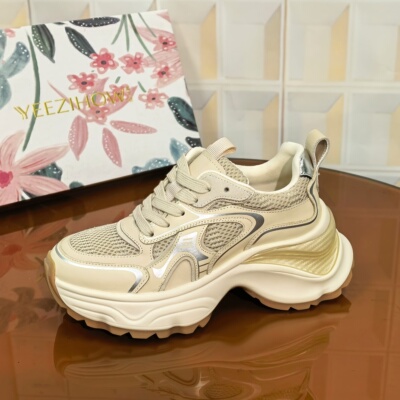 5754/6CM牛皮清仓撤柜断码处理厚底增高系列春季百搭女款鞋子老爹