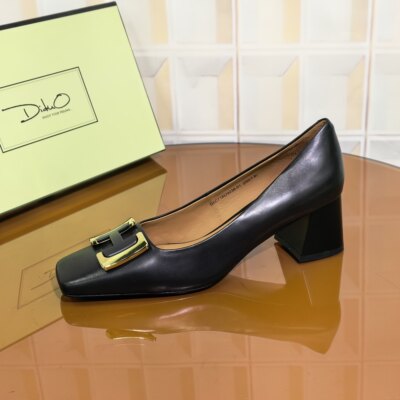 9038/6CM胎牛皮清仓撤柜断码处理时尚百搭女士细跟尖头浅口单鞋春