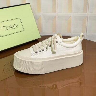 7375/5CM牛皮清仓撤柜断码处理厚底增高女士休闲板鞋新款百搭透气