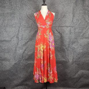 清仓旅游蜜月度假长款连衣裙手工重工钉珠长裙泰国大摆裙女版纳