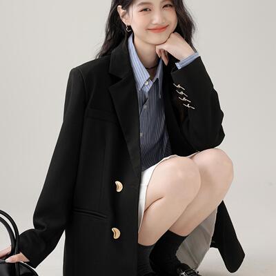 2025春秋新款黑色气质西装外套女