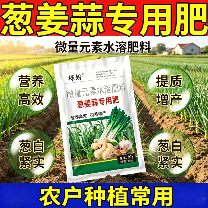 葱姜蒜生根增产嫩绿正品大葱大蒜大姜膨果桶装冲施有机水溶肥料