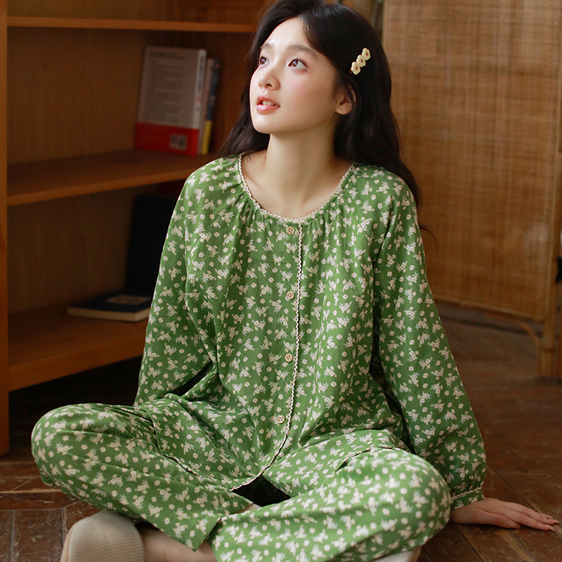 女士纯棉纱布森系家居服