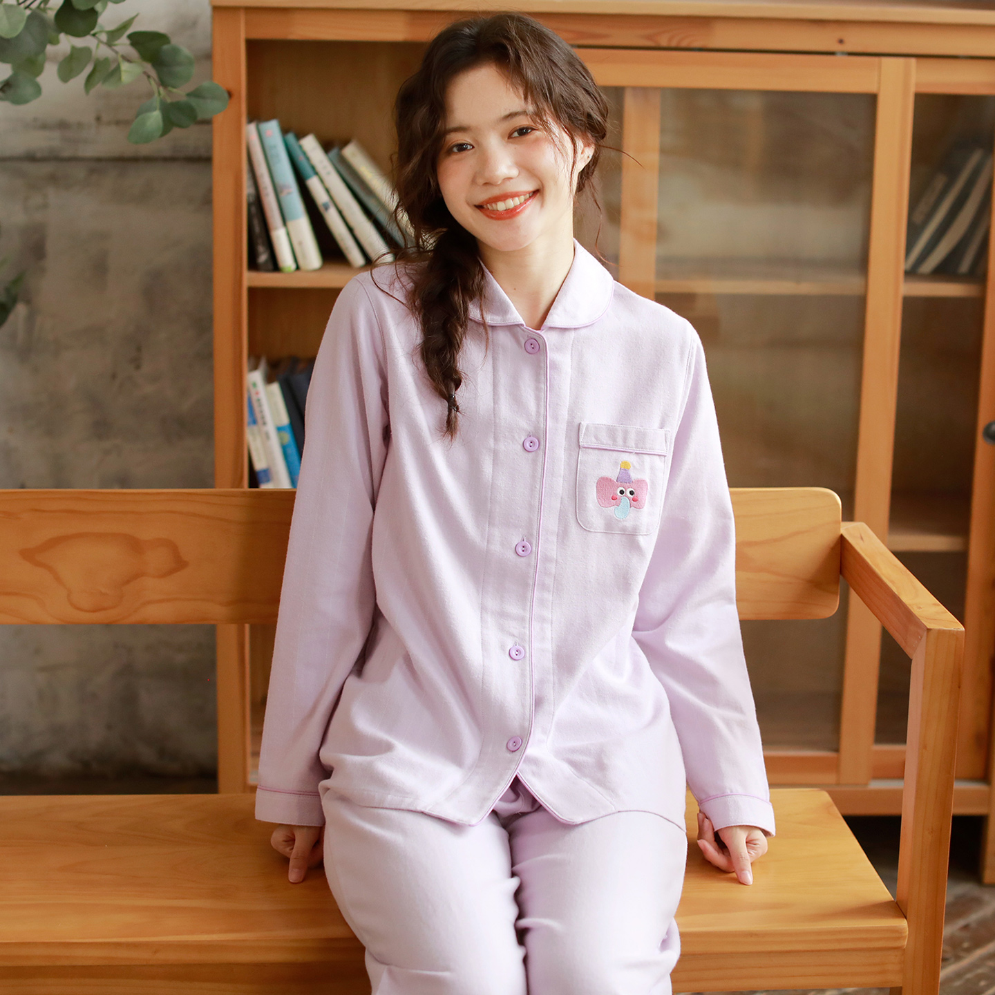 『眠岛』纯棉磨毛绒布睡衣女秋冬季甜美可爱长袖家居服套装可外穿