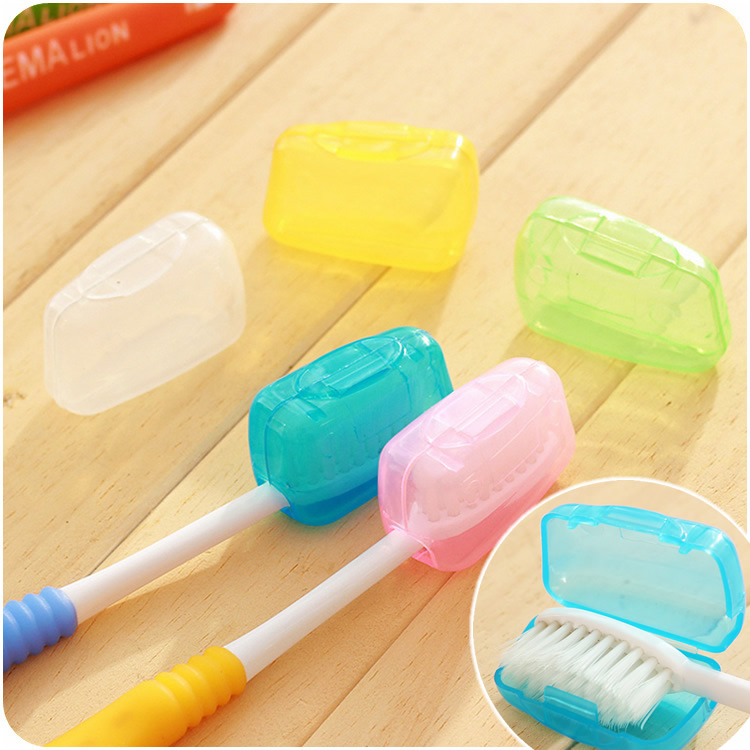 日式透明便携式牙刷头保护套 旅行牙刷防菌防尘保护壳 10个装