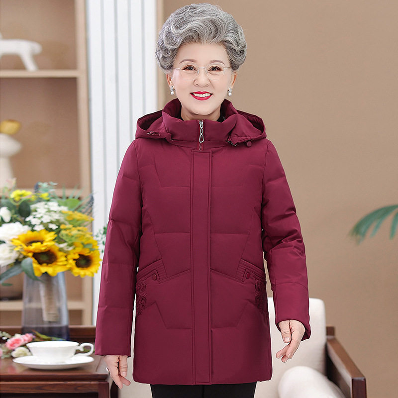 鑫银雪人新款中老年人羽绒服女中羽绒服