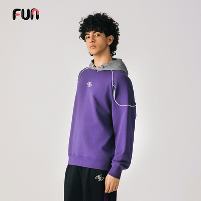 Fun2025秋冬季商场同款设计感反光条拼接宽松联名卫衣男女上衣