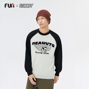 Fun潮牌套头毛衣情侣款2025年冬季新款史努比联名卡通保暖毛衣