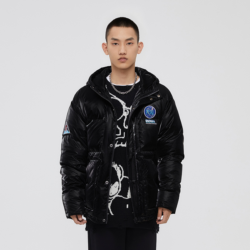 Fun潮牌秋季宽松连帽羽绒服