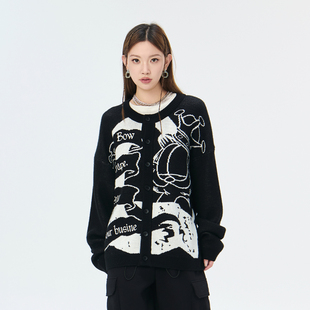 Fun商场同款fun x Garfield 加菲猫联名款休闲毛衣外套FGY243A0B