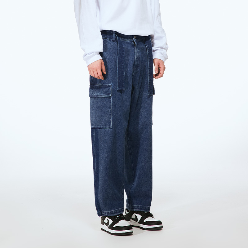 Fun长裤秋季宽松休闲牛仔长裤