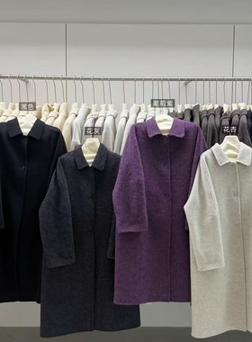 起双面羊绒女气质简约高级感宽松大衣羊毛外套（含80羊毛）33355
