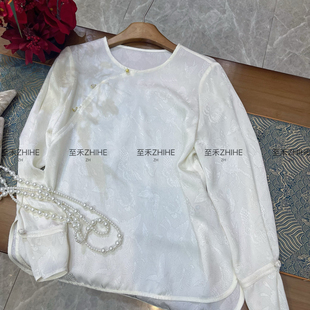 t148 YS4 一起26年早春极简大牌老钱新中式 提花圆领小衫