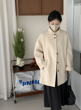 起闲气质百搭中长款大衣羊毛外套（含89.9澳毛）(10.1羊绒)S9011