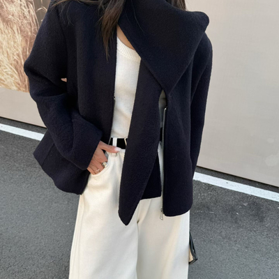 一起-不规则设计感百搭时尚羊毛外套（含80羊毛）W912