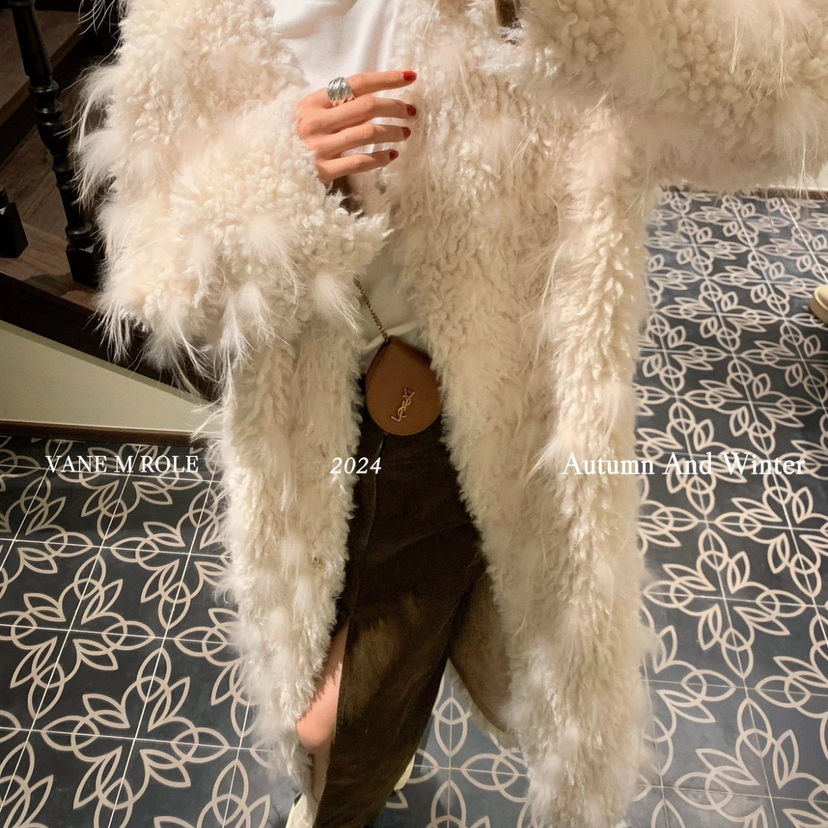 一起冬上新法式复古毛绒长款宽松保暖皮草外套YS2-2399