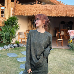 ysj 一起丝桑波缎香云纱暗纹提花宽松阔版 只卖上衣 T恤 Y395 长袖