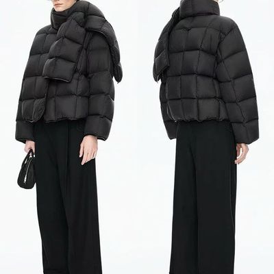 一起羽绒短款小个子保暖显瘦不臃肿轻薄羽绒服(配羽绒围脖)62558