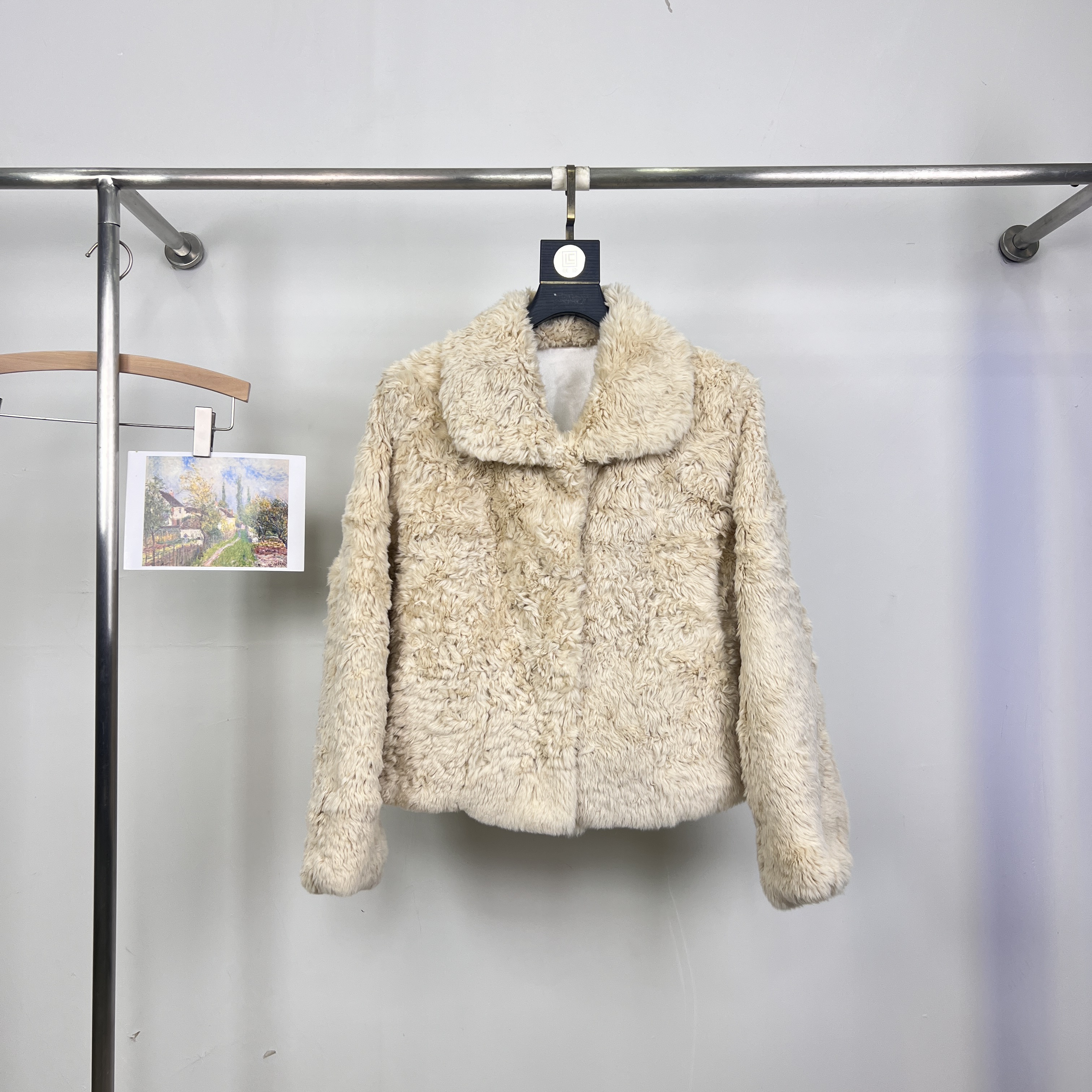 一起设计WER-兔毛女翻领加厚款超软毛茸茸保暖皮草外套FM114